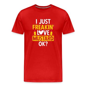 Senf Moutarde - T-shirt bio Premium Homme - rouge - Devant - Damien (186cm)