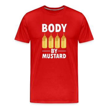Senf Moutarde - T-shirt bio Premium Homme - rouge - Devant - Damien (186cm)