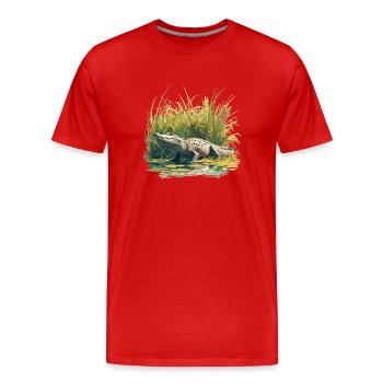 Alligatoren Alligator - Männer Premium Bio T-Shirt - Rot - Vorne - Damien (186cm)