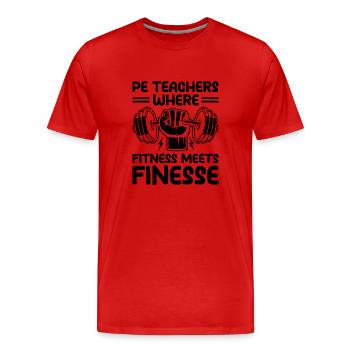 Professeur d’éducation physique Professeurs d’éducation physique École Spor - T-shirt bio Premium Homme - rouge - Devant - Damien (186cm)