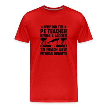 Professeur d’éducation physique Professeurs d’éducation physique École Spor - T-shirt bio Premium Homme - rouge - Devant - Damien (186cm)