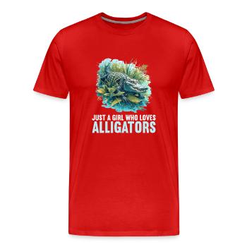 Alligatoren Alligator - Männer Premium Bio T-Shirt - Rot - Vorne - Damien (186cm)