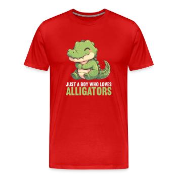 Alligatoren Alligator - Männer Premium Bio T-Shirt - Rot - Vorne - Damien (186cm)
