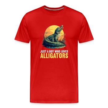 Alligatoren Alligator - Männer Premium Bio T-Shirt - Rot - Vorne - Damien (186cm)