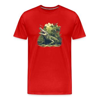 Alligatoren Alligator - Männer Premium Bio T-Shirt - Rot - Vorne - Damien (186cm)
