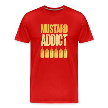 Senf Moutarde - T-shirt bio Premium Homme - rouge - Devant - Damien (186cm)