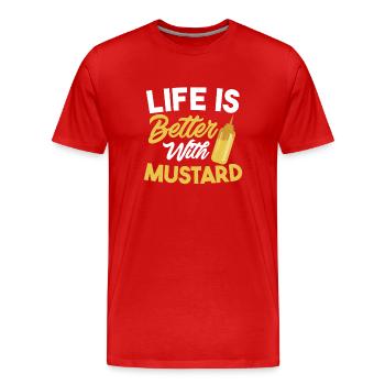 Senf Moutarde - T-shirt bio Premium Homme - rouge - Devant - Damien (186cm)