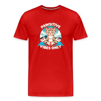Ozelot Wild Cat Exotic Pets Jungle Big Cat - Männer Premium Bio T-Shirt - Rot - Vorne - Damien (186cm)