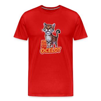 Ozelot Wild Cat Exotic Pets Jungle Big Cat - Männer Premium Bio T-Shirt - Rot - Vorne - Damien (186cm)