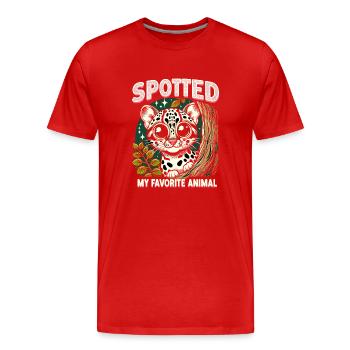 Ozelot Wild Cat Exotic Pets Jungle Big Cat - Männer Premium Bio T-Shirt - Rot - Vorne - Damien (186cm)