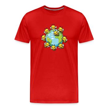 Rettet die Erde Bienen leben hier Save The Bees - Männer Premium Bio T-Shirt - Rot - Vorne - Damien (186cm)