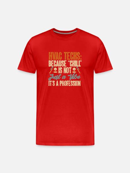 Chauffage, Climatisation, Ventilation, Technicien - T-shirt bio Premium Homme - rouge