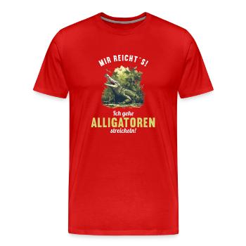 Alligatoren Alligator - Männer Premium Bio T-Shirt - Rot - Vorne - Damien (186cm)