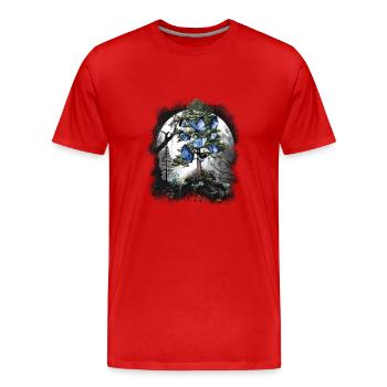 Papillons mystiques de la forêt animaux de la forêt printanière - T-shirt bio Premium Homme - rouge - Devant - Damien (186cm)