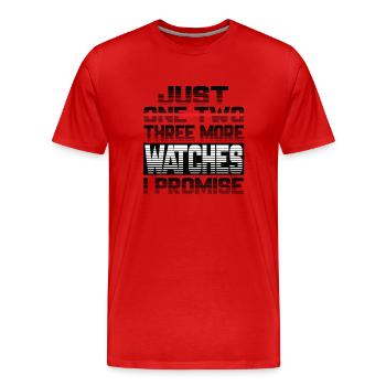 Juste une montre de plus Je promets Montres - T-shirt bio Premium Homme - rouge - Devant - Damien (186cm)
