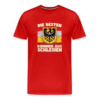 Schlesien Breslau Provinz Deutschland Region - Männer Premium Bio T-Shirt - Rot - Vorne - Damien (186cm)