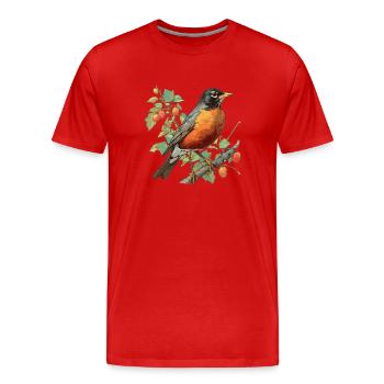 Robin Rotkehlchen - T-shirt bio Premium Homme - rouge - Devant - Damien (186cm)
