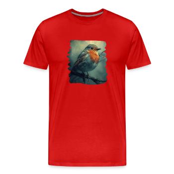 Robin Rotkehlchen - T-shirt bio Premium Homme - rouge - Devant - Damien (186cm)