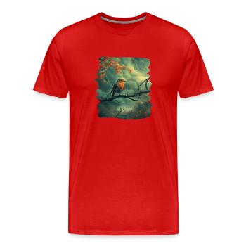 Robin Rotkehlchen - T-shirt bio Premium Homme - rouge - Devant - Damien (186cm)