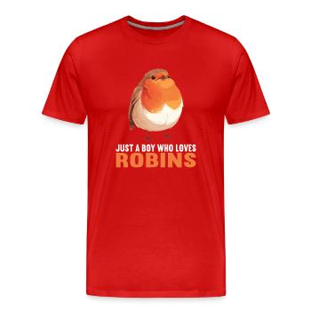 Robin Rotkehlchen - T-shirt bio Premium Homme - rouge - Devant - Damien (186cm)