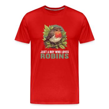 Robin Rotkehlchen - T-shirt bio Premium Homme - rouge - Devant - Damien (186cm)
