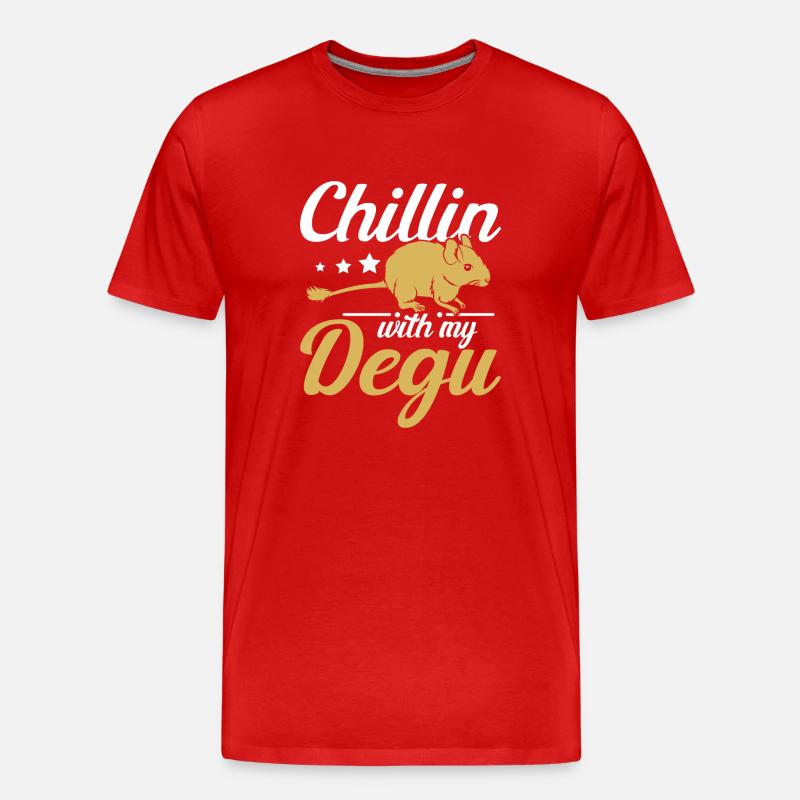 Chillin avec mon octodon - T-shirt bio Premium Homme - rouge