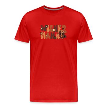 Dachshund Groovy Viennese Mom - Men's Premium Organic T-Shirt - red - Front - Damien (186cm)