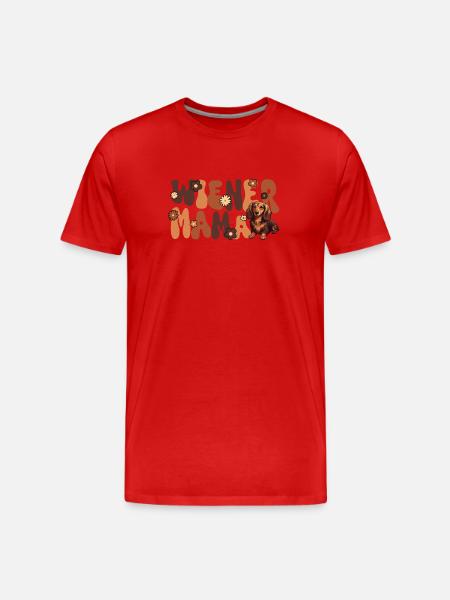 Maman viennoise groovy teckel - T-shirt bio Premium Homme - rouge
