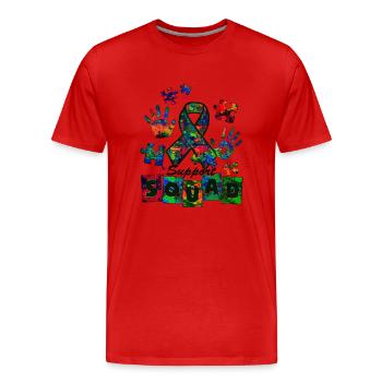 Autisme Super-héros Soignant Puzzle Enfants Anormaux - T-shirt bio Premium Homme - rouge - Devant - Damien (186cm)