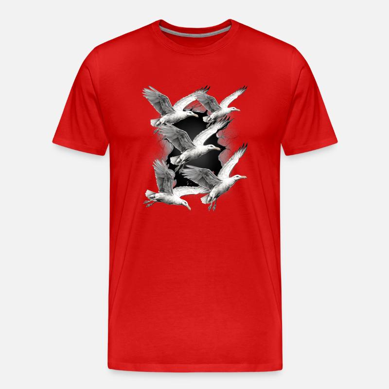 Möwen Möwe Maritim Seevögel - Männer Premium Bio T-Shirt - Rot
