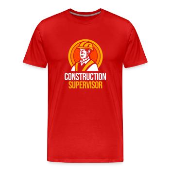 Chantier de construction - T-shirt bio Premium Homme - rouge - Devant - Damien (186cm)