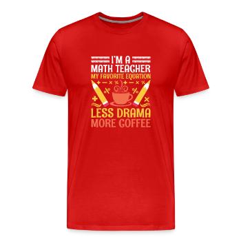 Mathelehrer Schullehrer Lustige Mathelehrer S - Männer Premium Bio T-Shirt - Rot - Vorne - Damien (186cm)