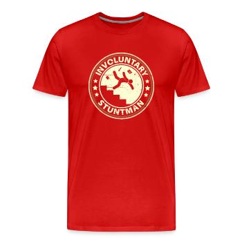 Cascadeur involontaire - T-shirt bio Premium Homme - rouge - Devant - Damien (186cm)