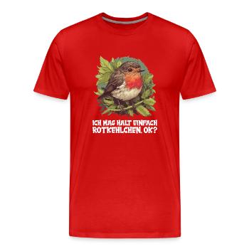 Robin Rotkehlchen - T-shirt bio Premium Homme - rouge - Devant - Damien (186cm)