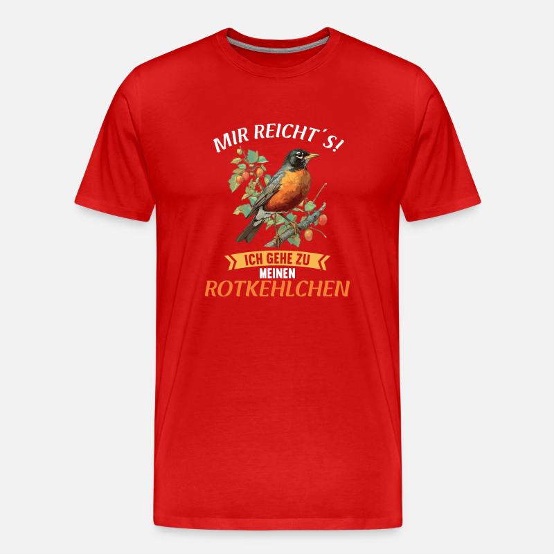 Robin Rotkehlchen - Männer Premium Bio T-Shirt - Rot