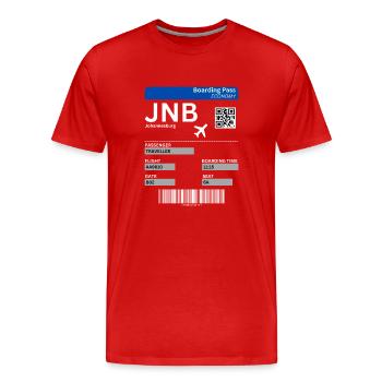 Johannesburg Boarding Pass Südafrika Urlaub Idee - Männer Premium Bio T-Shirt - Rot - Vorne - Damien (186cm)