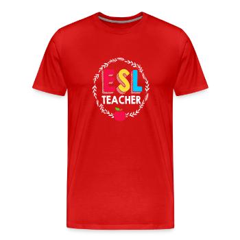 Professeur d’anglais Professeur d’anglais - T-shirt bio Premium Homme - rouge - Devant - Damien (186cm)