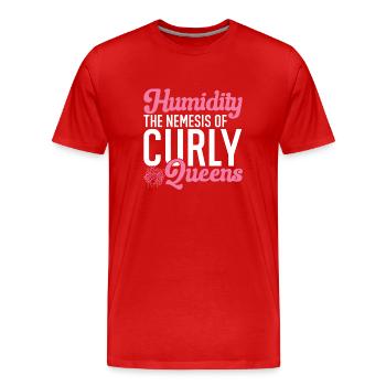 Cheveux bouclés Boucles afro Cheveux naturels - T-shirt bio Premium Homme - rouge - Devant - Damien (186cm)