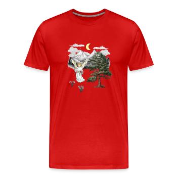 nature, angel, nature lover, spiritual, mountain, mountain - Men's Premium Organic T-Shirt - red - Front - Damien (186cm)