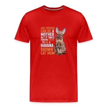 Katze Havanna Braun Geschenk - Männer Premium Bio T-Shirt - Rot - Vorne - Damien (186cm)