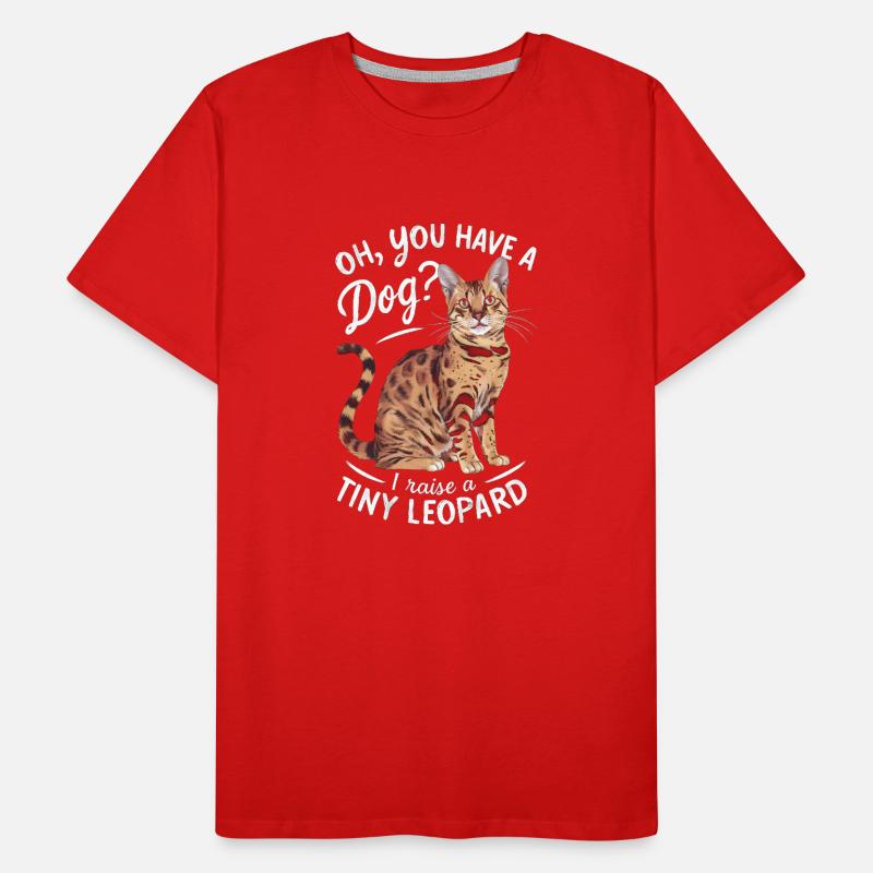 Katze Winzig Leopard Geschenk Männer Premium Bio T-Shirt