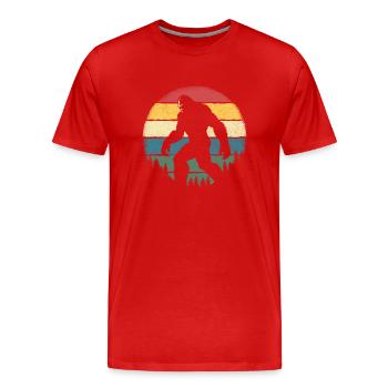 Bigfoot rétro - T-shirt bio Premium Homme - rouge - Devant - Damien (186cm)