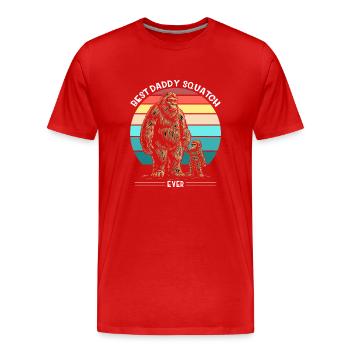 Best Daddy Squatch Ever - Men's Premium Organic T-Shirt - red - Front - Damien (186cm)