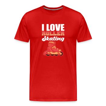Roller Skating Roller Skates Inline Skates - Men's Premium Organic T-Shirt - red - Front - Damien (186cm)