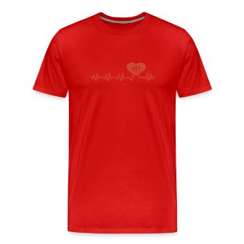 Ballet Dancer Girl Ballet Gymnastics Heartbeat - Men's Premium Organic T-Shirt - red - Front - Damien (186cm)