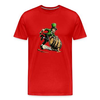 Swift Leprechaun (Irish Leprechaun) Runner - Men's Premium Organic T-Shirt - red - Front - Damien (186cm)