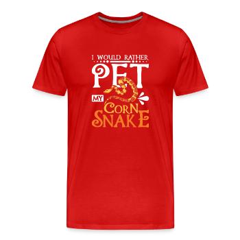 Je préfère caresser mon serpent des blés - T-shirt bio Premium Homme - rouge - Devant - Damien (186cm)