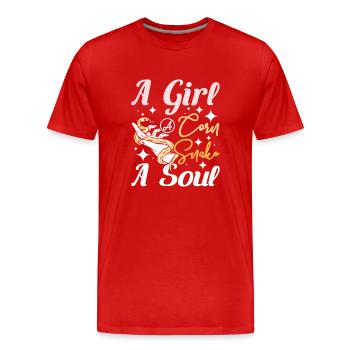 Une fille, un serpent des blés, une âme - T-shirt bio Premium Homme - rouge - Devant - Damien (186cm)