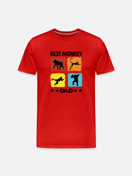 Best Monkey Dad - Männer Premium Bio T-Shirt - Rot