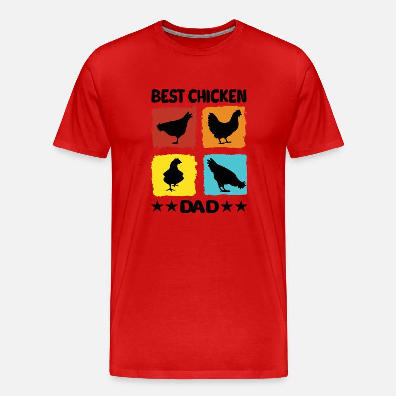 Best Chicken Dad - Männer Premium Bio T-Shirt - Rot